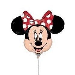 The foil balloon - Minnie, on the stick 30 cm