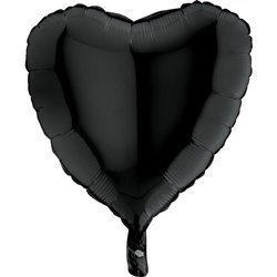 The foil balloon - black heart 46 cm Grabo