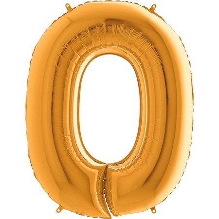 Foil balloon Golden Number 0 - 102 cm Grabo