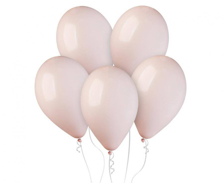 Balony lateksowe pastelowe Shell jasnoróżowe, 33cm, 50 szt.