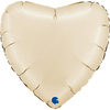 Balon Foliowy - Satynowe kremowe serce 60 cm, Grabo