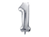 Balon foliowy Cyfra 1 srebrna, 86cm
