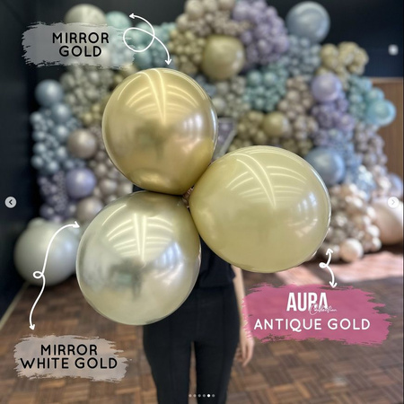 Balony lateksowe Kalisan AURA Antique Gold, złote, 45cm, 1szt.