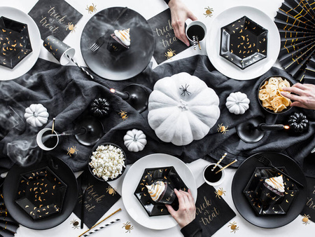 Papierowe talerzyki, Halloween, Trick or treat, 20cm, 6szt.