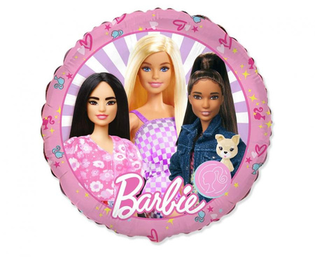 Balon foliowy okrągły Barbie, 46 cm