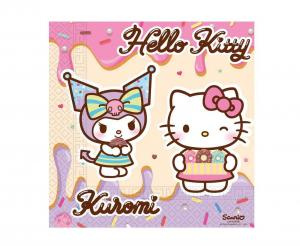 Serwetki papierowe Hello Kitty i Kuromi 33x33cm 20szt