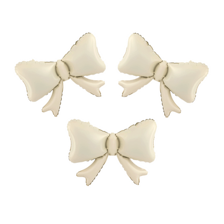 Balon foliowy Kokardki beżowy 55 x 42cm 3szt