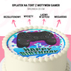 Opłatek na tort PlayStation Pad okrągły 20 cm premium, wegański, bezglutenowy, wycięty
