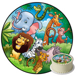 Opłatek na tort Safari okrągły 20 cm premium, wegański, bezglutenowy, wycięty