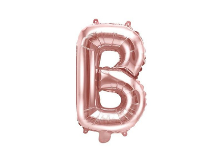 Balon foliowy Litera B, 35cm, Rose Gold różowe złoto