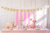 Baner filcowy Happy Birthday, różowy, 3m