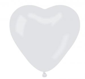 Balony Lateksowe Serca Pastelowe Białe 15cm 100 szt
