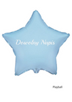 Balon foliowy gwiazdka, niebieska, Dowolny napis