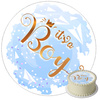 Opłatek na tort Baby Shower Boy okrągły 20 cm premium, wegański, bezglutenowy, wycięty