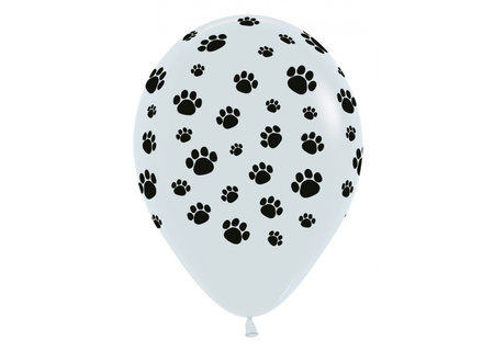 Balony lateksowe Sempertex Biały Łapki, Psi Patrol 30 cm, 25 szt.