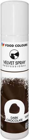 Zamsz w Sprayu 100ml Ciemnobrązowy - Czekoladowy Barwnik Velvet Spray do Tortów i Ciast