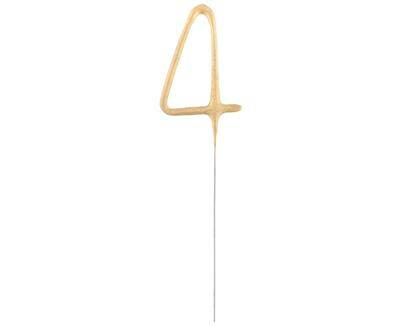 Zimne ognie złota cyfra 4,  17cm