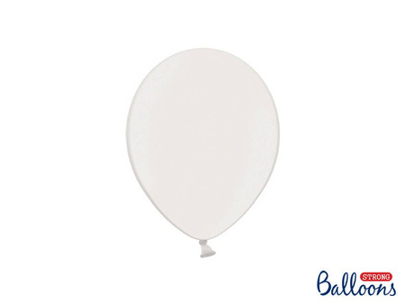 Balony lateksowe Strong, Białe, Metallic Pure White, 23cm, 100 szt.