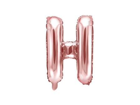 Balon foliowy Litera H, 35cm, Rose Gold różowe złoto