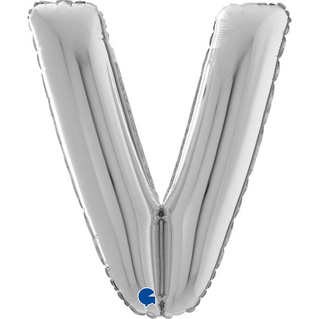 Balon foliowy Litera V, 66cm,Srebrna