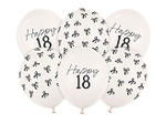 Balony zestaw na 18 urodziny, Pastel Off-white,  30cm, 6 szt.