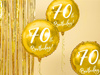 Balon foliowy 70th Birthday, złoty, średnica 45cm