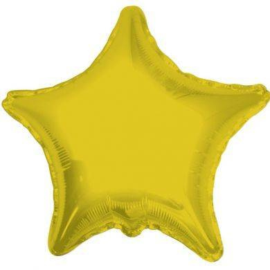 Balon Foliowy Gwiazda Żółte złoto, 45 cm