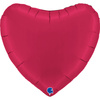 Balon Foliowy Czerwone Serce Satin Cherry 91cm, Satynowe Grabo