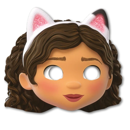  Maski papierowe Koci Domek Gabi, Brązowe, 6 szt.