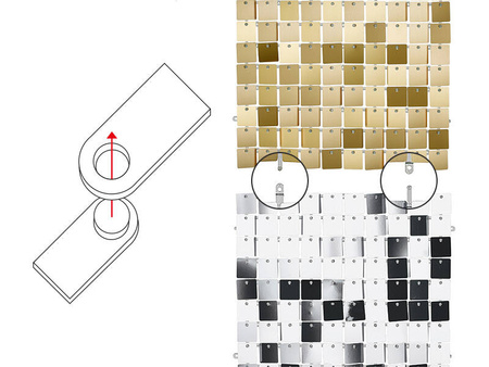 Panel cekinowy, kwadraty, cekiny, szampańskie złoto mat 30x30cm