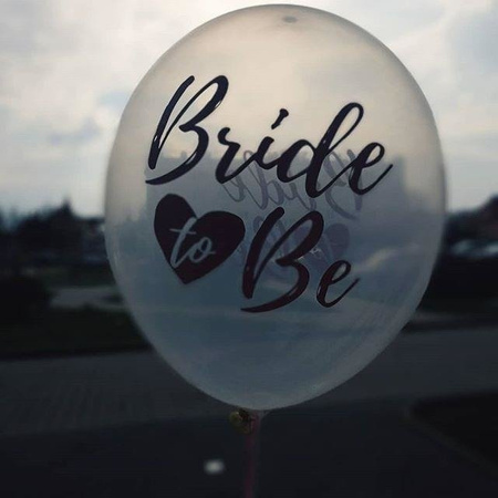 Balony Crystal Clear, Przeźroczyste z napisem Bride to Be 30cm, 6 szt.