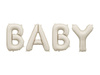 Balon foliowy napis "Baby" – beżowy, 140x43 cm