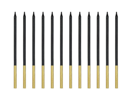 Świeczki urodzinowe gładkie, czarny, 14 cm