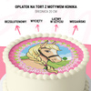 Opłatek na tort Różowy Konik okrągły 20 cm premium, wegański, bezglutenowy, wycięty