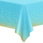 Obrus niebieski w złote konfetti 137x274cm