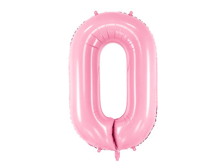 Balon foliowy Cyfra 0, 86cm, różowy