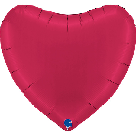 Balon Foliowy Czerwone Serce Satin Cherry 91cm, Satynowe Grabo