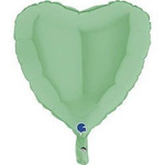 Balon Foliowy - Matowe jasno zielone Serce 46 cm, Grabo