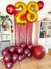 Balony lateksowe Strong, Bordowe, Metallic Maroon, 30cm, 50 szt.
