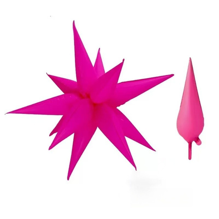 Balon foliowy Gwiazda 4D fuksja  48 cm 19 cali