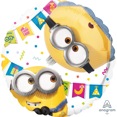 Balon foliowy Minionki okrągły Standard 43 cm