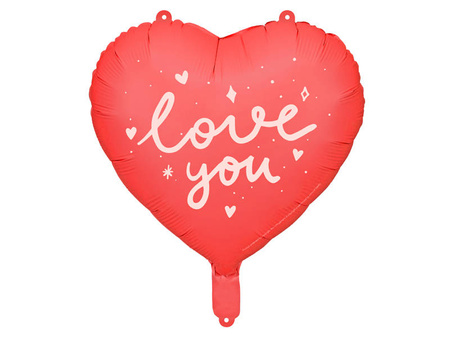 Balon foliowy serce I love you, czerwone 45 cm