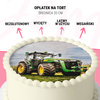 Opłatek na tort Traktor okrągły 20 cm premium, wegański, bezglutenowy, wycięty
