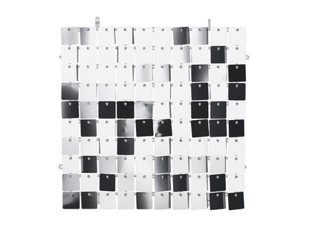 Panel Cekinowy Srebrny, Kwadrat cekiny srebrne, 30x30cm