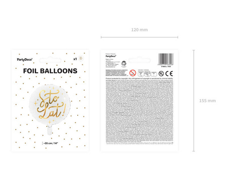 Balon foliowy urodzinowy  Sto lat! biały, 35cm