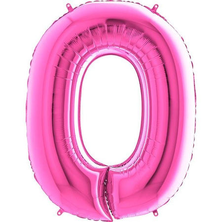 Balon Foliowy Cyfra 0 Różowa Fuksja - 102 cm Grabo