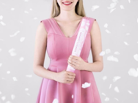 Tuba strzelająca, Płatki białych róż, 60cm