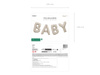 Balon foliowy napis "Baby" – beżowy, 140x43 cm