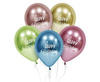 Balony lateksowe platynowe Happy Birthday 30cm, 5 sztuk