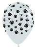 Balony lateksowe Sempertex Biały Łapki, Psi Patrol 30 cm, 25 szt.